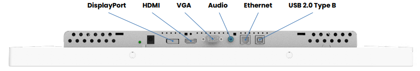21.5 inch medical touch monitor bottom edge ports view