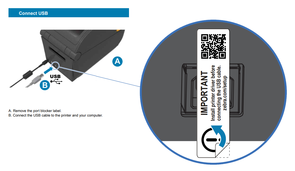 Zebra USB Port Instructions