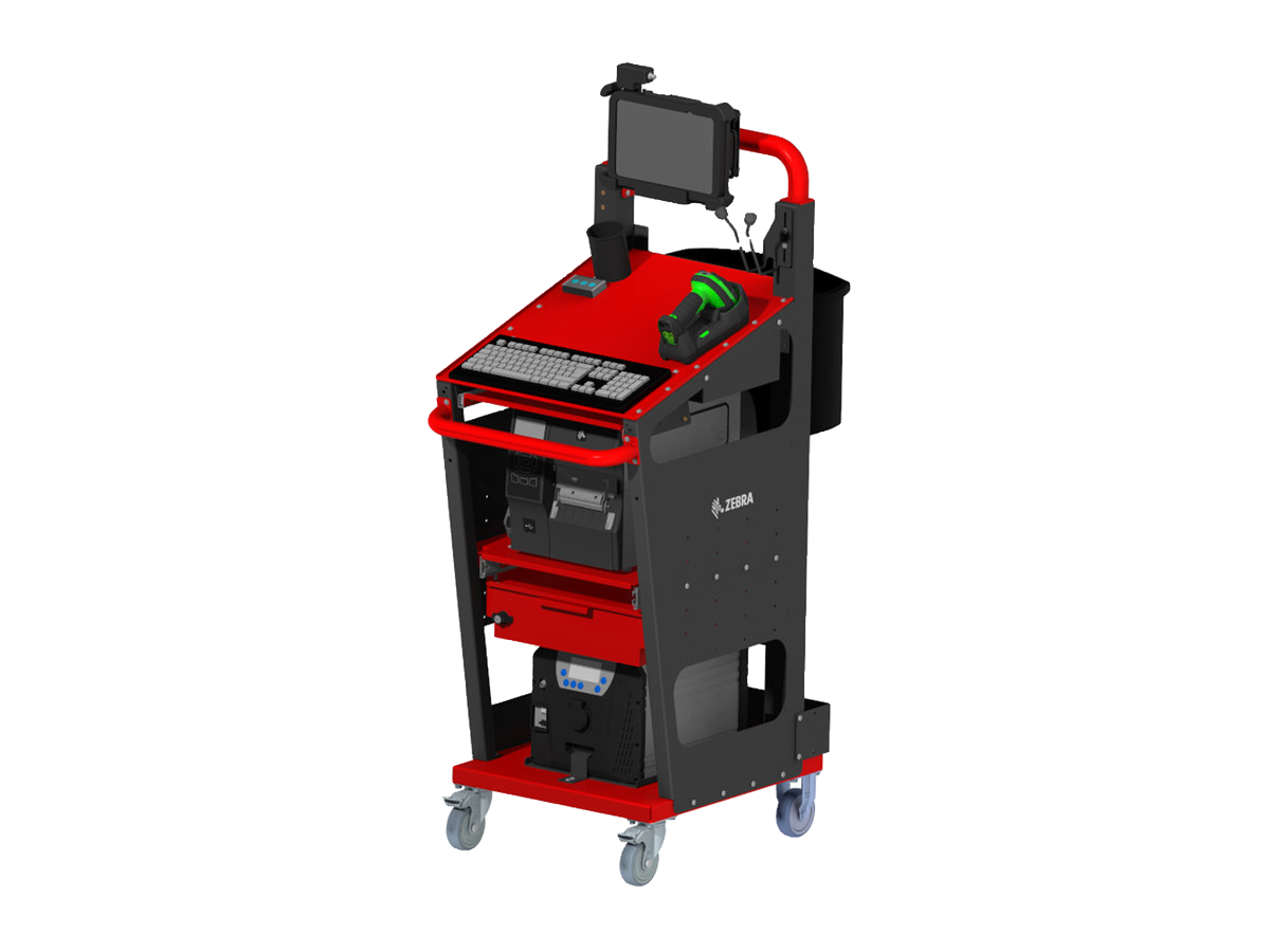 Mobile cart with charging and device storage