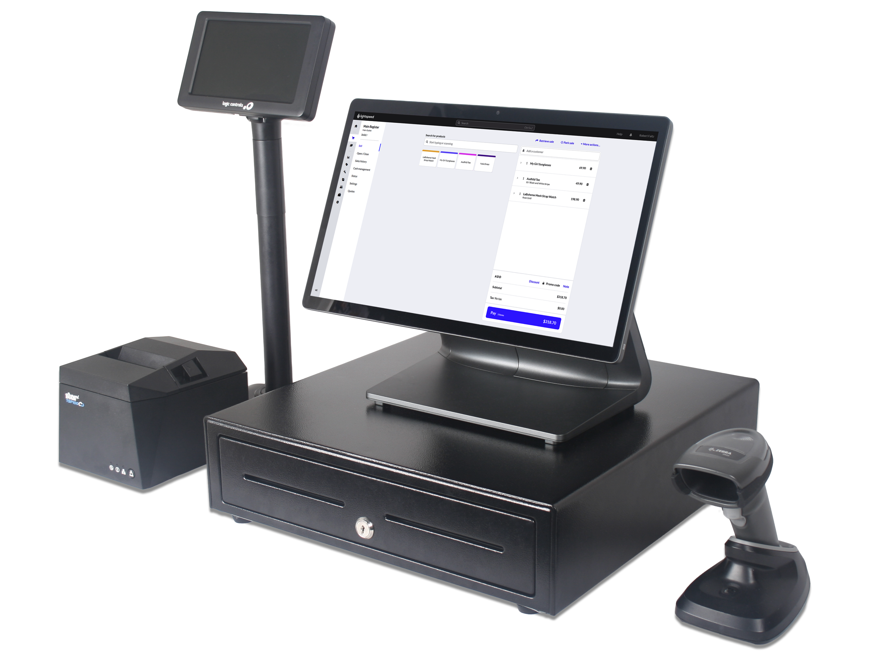 Lightspeed Retail hardware and software display