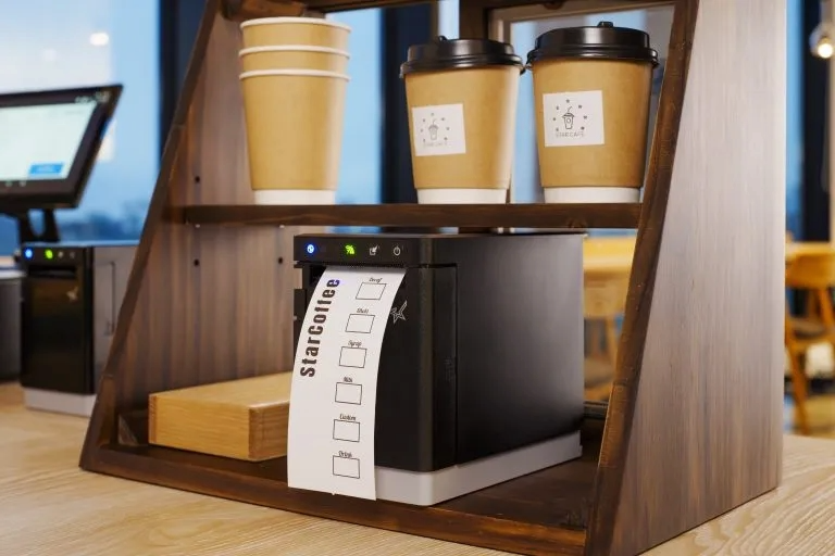 Compact printer under counter