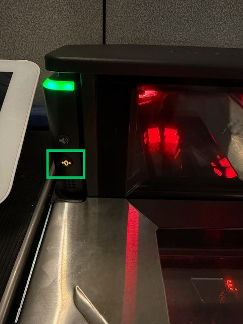 Pressing the yellow Scale Zero button