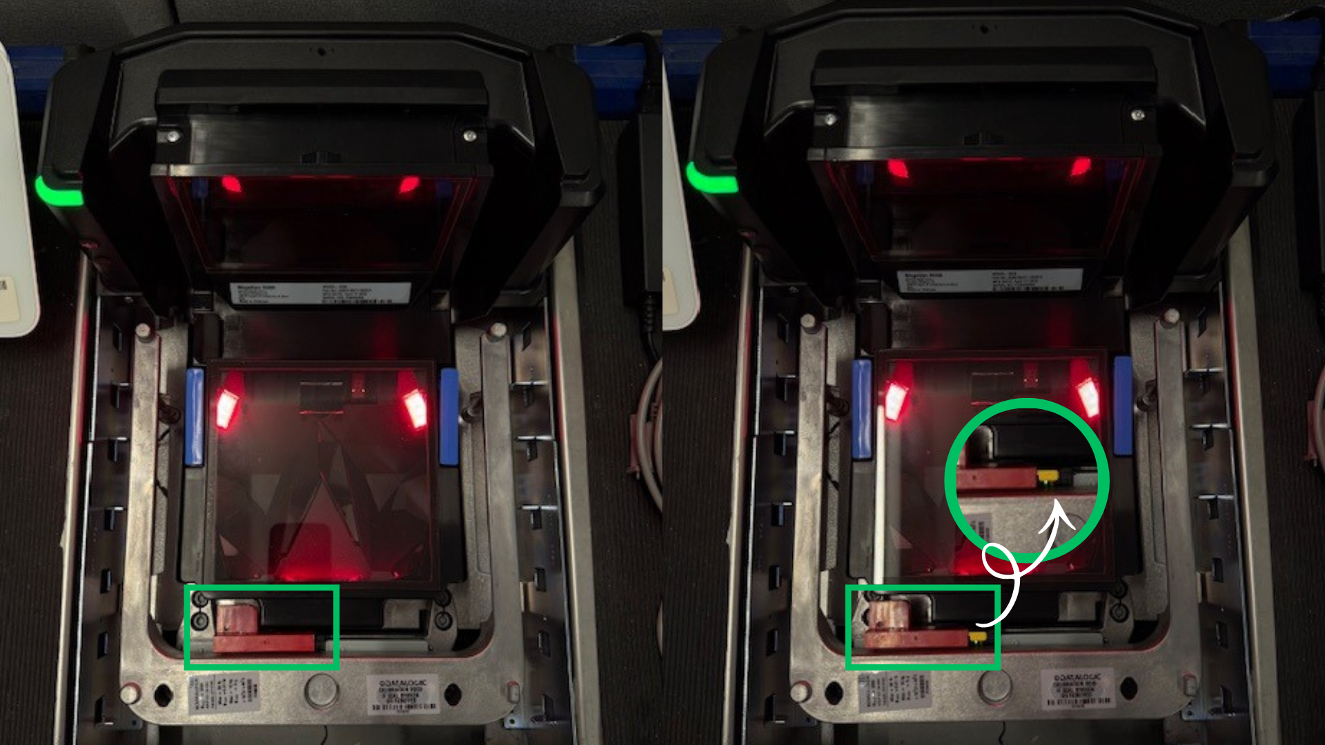 Removing the red cover on Magellan scale