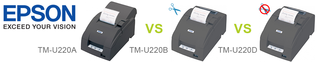 What is the difference between the TM-U220A, TM-U220B, and TM