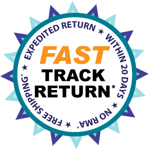 Fast Track Returns - Expedited Returns Within 20 Days on select products.